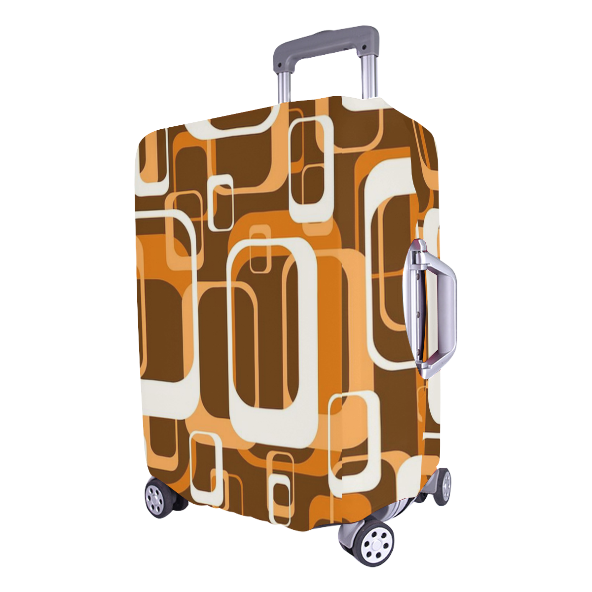 retro pattern 1971 orange Luggage Cover/Large 26"-28"