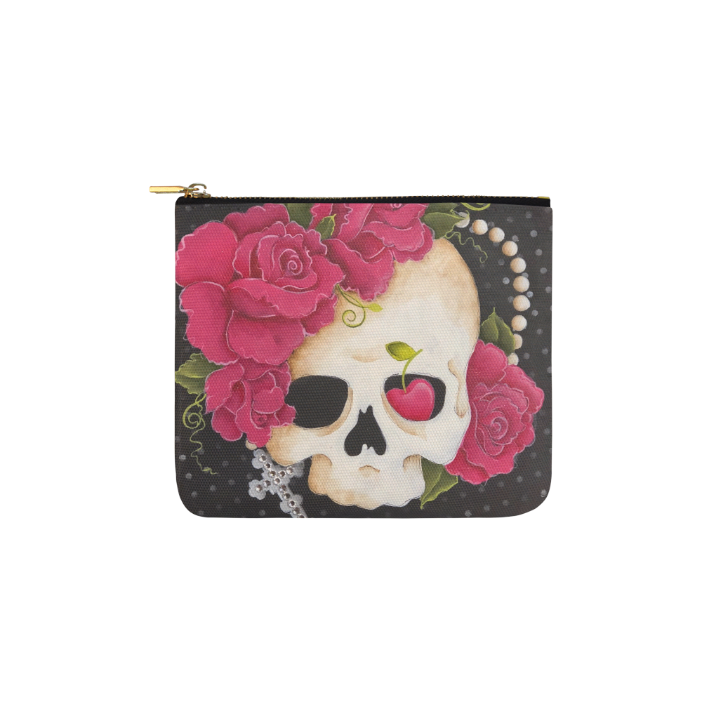 Sweet heart Skull Carry-All Pouch 6''x5''
