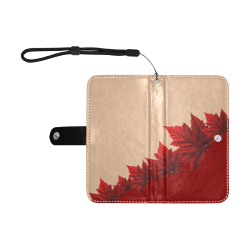 Canada Maple Leaf Mobile Phone Wallet Flip Leather Purse for Mobile Phone/Small (Model 1704)