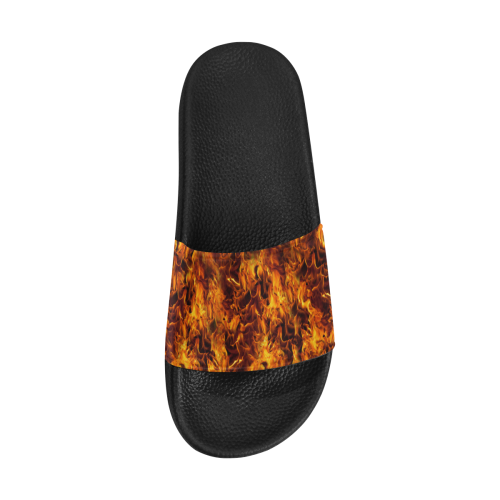 Flaming Fire Pattern Women's Slide Sandals (Model 057)