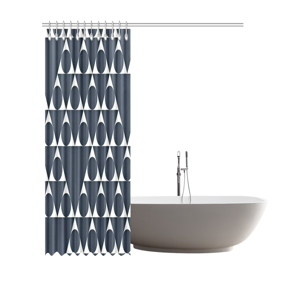 Triangle Geomteric Grey and White Design By Me by Doris Clay-Kersey Shower Curtain 72"x84"