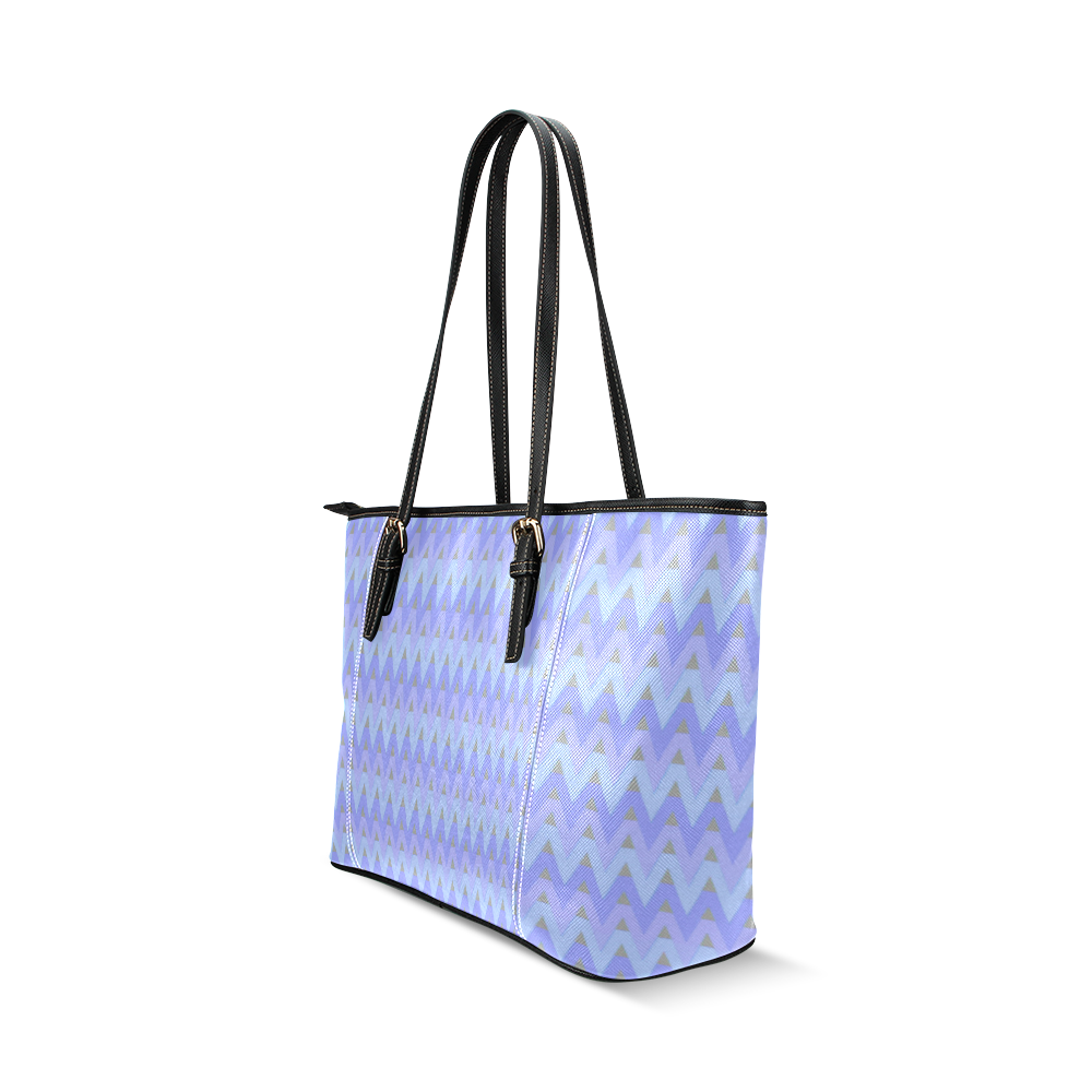 Winter Chevrons Leather Tote Bag/Small (Model 1640)
