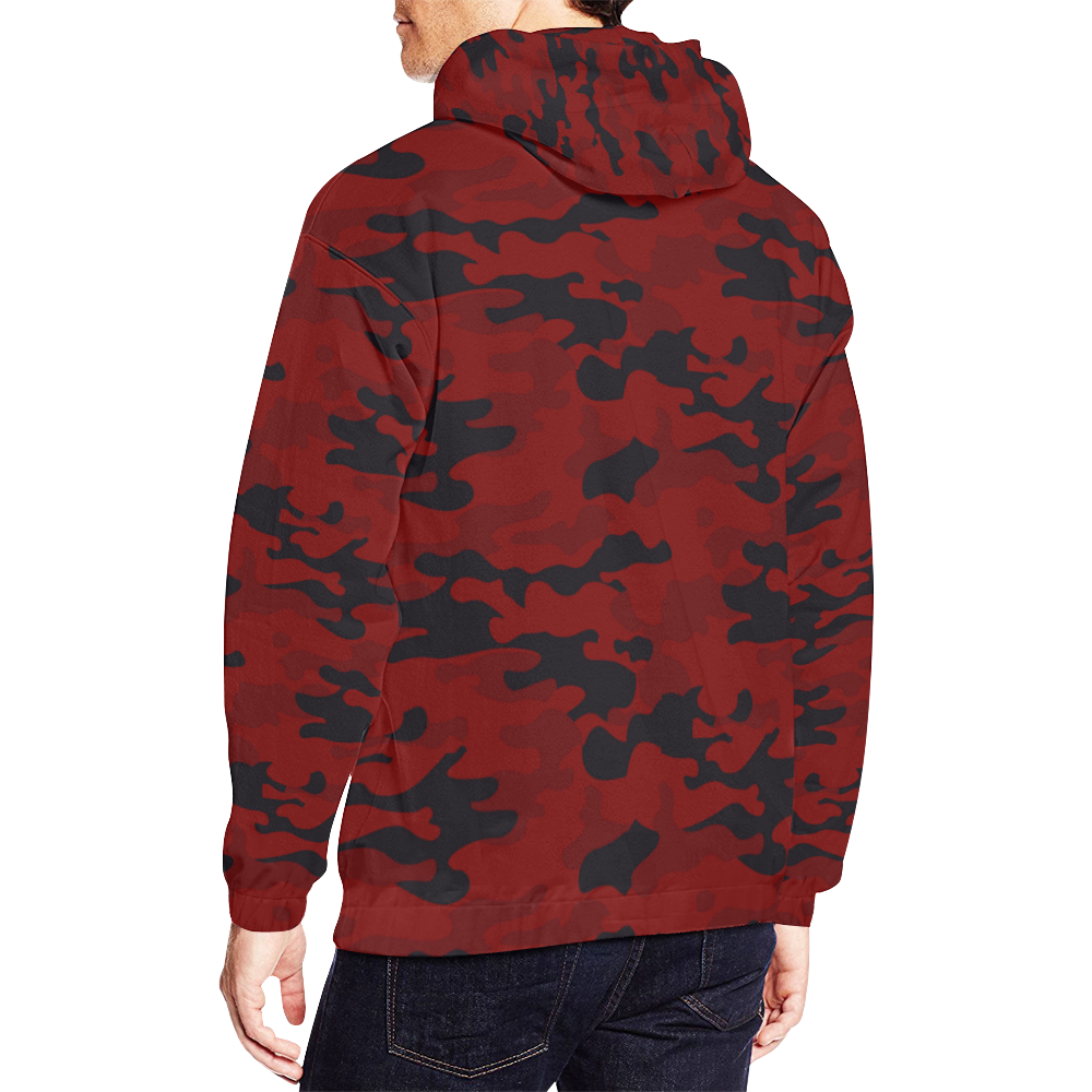 TNT Red Camo All Over Print Hoodie for Men/Large Size (USA Size) (Model H13)