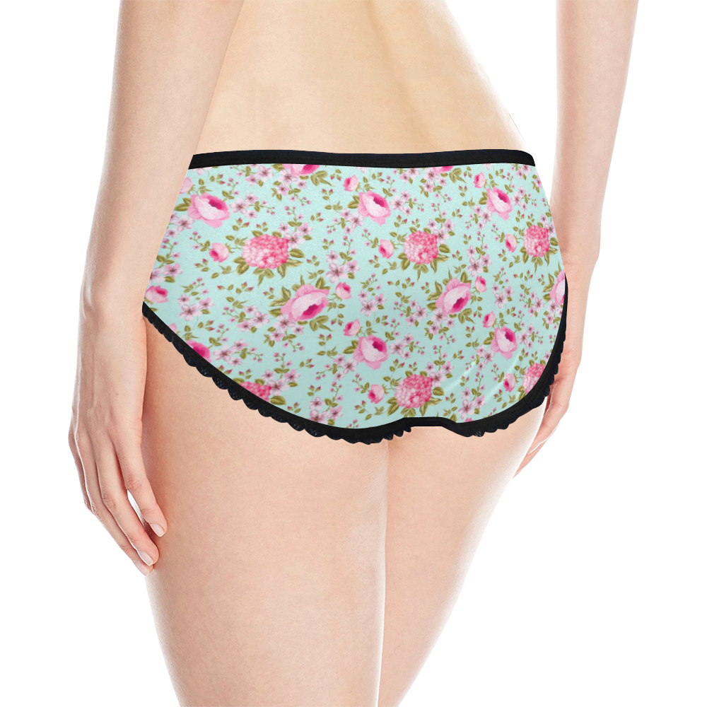 Peony Pattern Women's All Over Print Classic Briefs (Model L13)