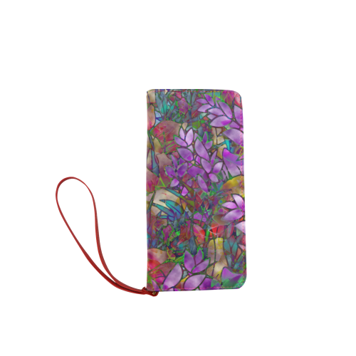 Floral Abstract Stained Glass G175 Women's Clutch Wallet (Model 1637)