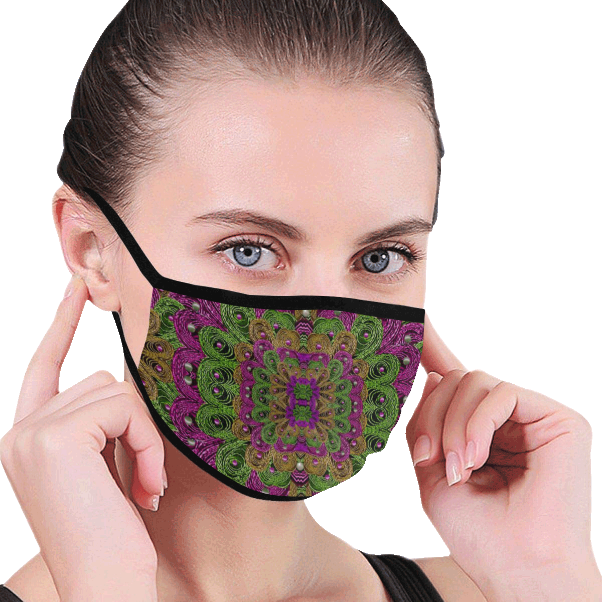 Peacock lace in the nature Mouth Mask