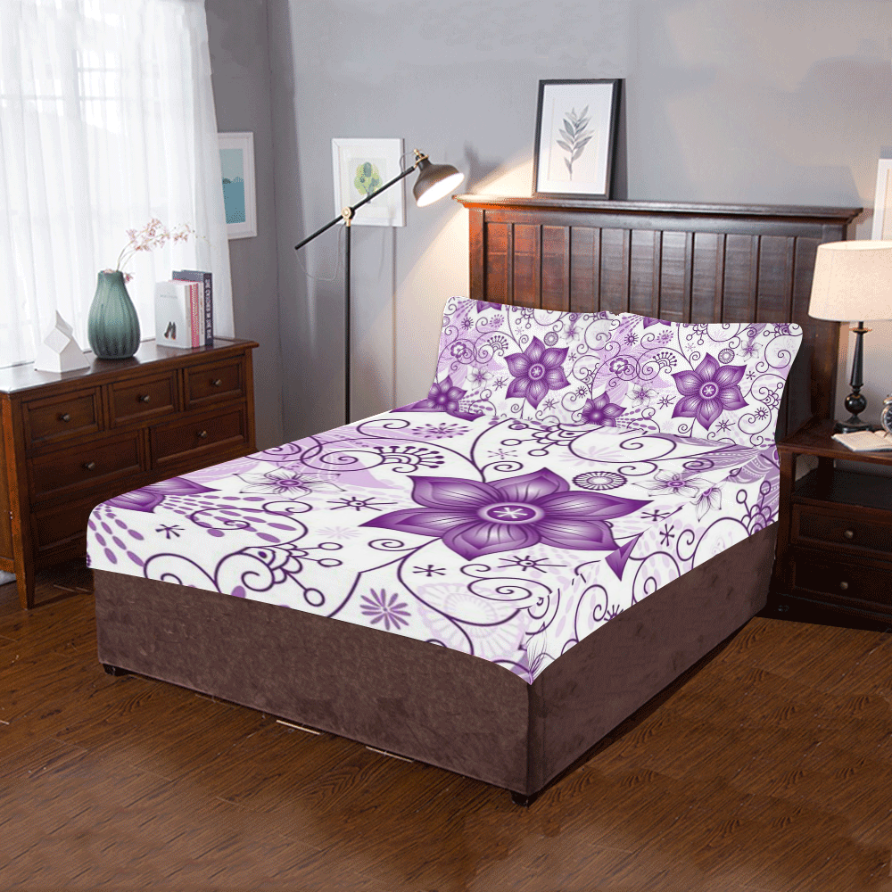 Colorful Butterflies and Flowers V8 3-Piece Bedding Set