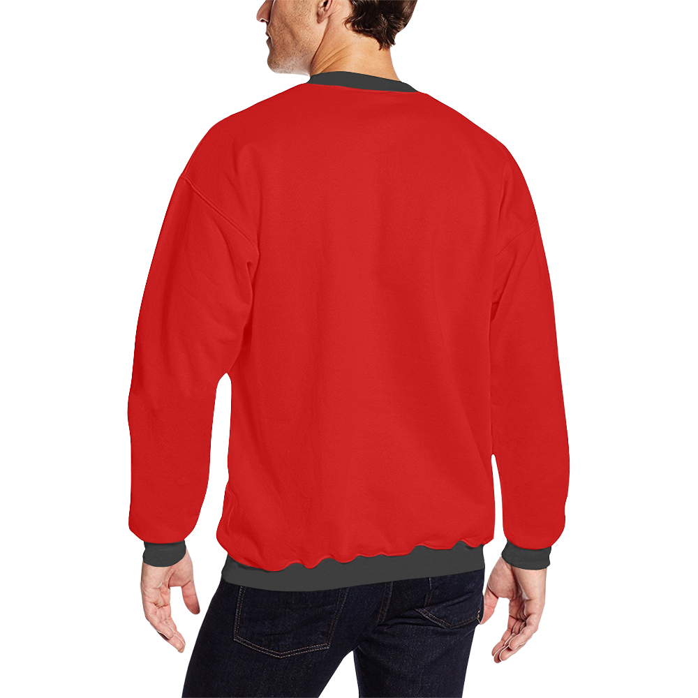 Moniquer 7 Men's Oversized Fleece Crew Sweatshirt (Model H18)