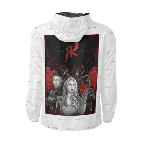 RED QUEEN BAND RED ALL OVER WHITE LOGO Unisex All Over Print Windbreaker (Model H23)