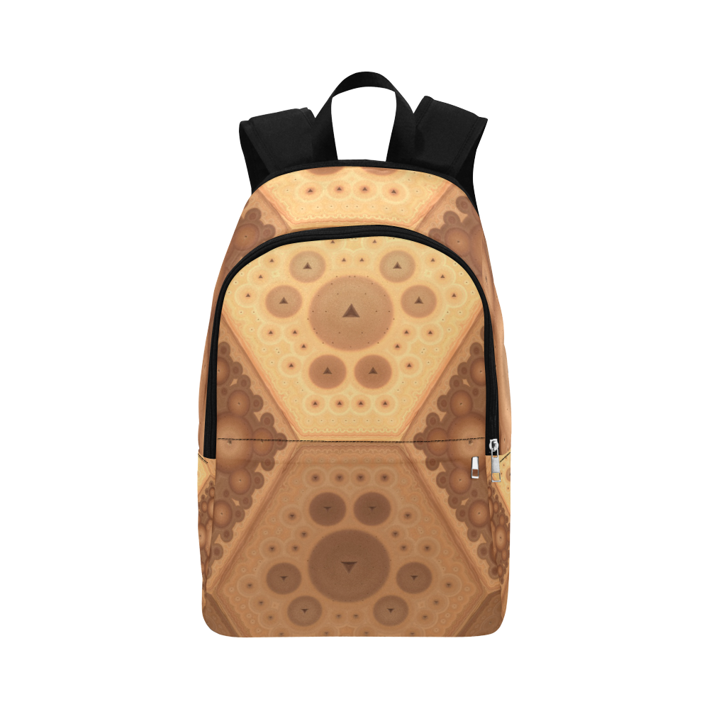 3-D Fractal in Earth Tones Fabric Backpack for Adult (Model 1659)