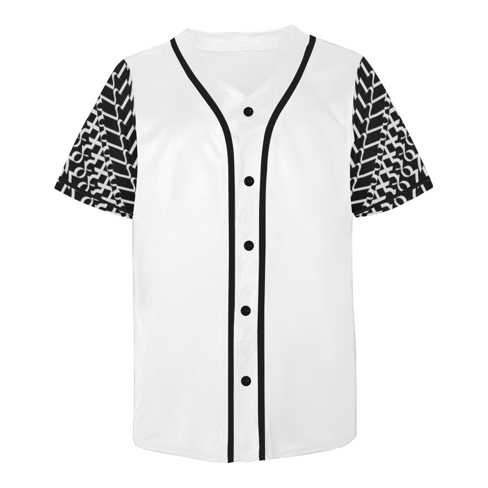 NUMBERS Collection 1234567 Black Sleeves/White All Over Print Baseball Jersey for Men (Model T50)