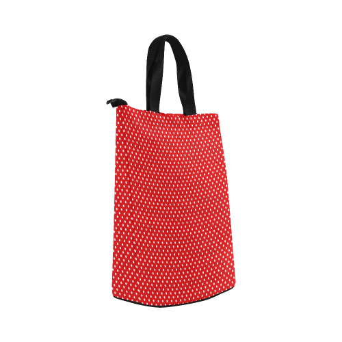 Red polka dots Nylon Lunch Tote Bag (Model 1670)