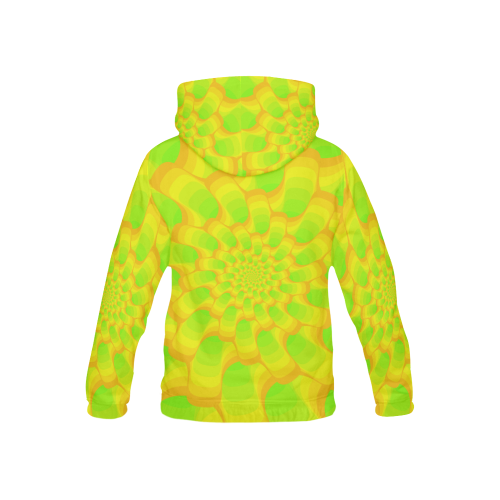 Green yellow spiral net All Over Print Hoodie for Kid (USA Size) (Model H13)