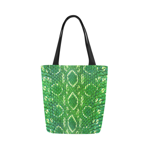 SNAKE LEATHER 5 GREEN Canvas Tote Bag (Model 1657)
