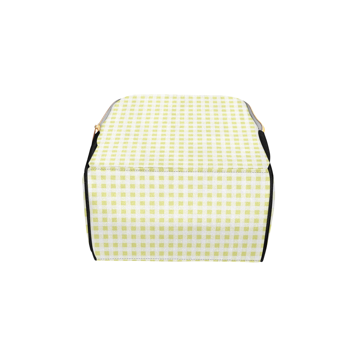 Pale Yellow Gingham Multi-Function Diaper Backpack/Diaper Bag (Model 1688)