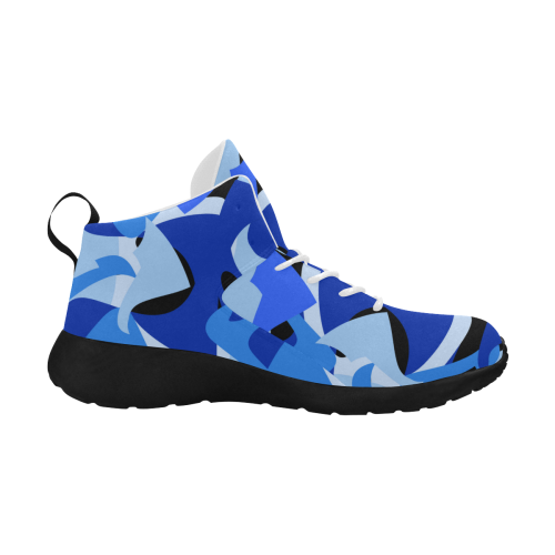 Camouflage Abstract Blue and Black Men's Chukka Training Shoes (Model 57502)