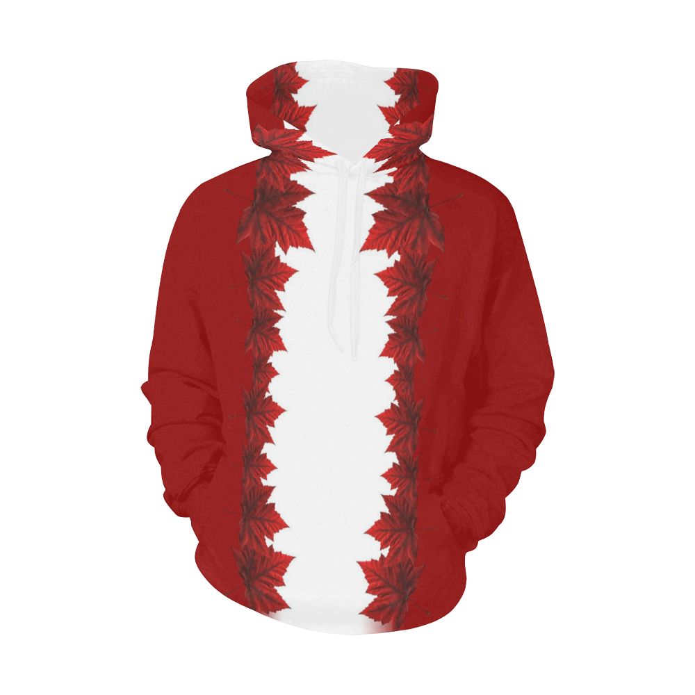 Canada Hoodies Plus Size Canada Maple Leaf Hoodies All Over Print Hoodie for Men/Large Size (USA Size) (Model H13)