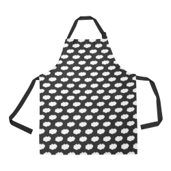 Clouds with Polka Dots on Black All Over Print Apron