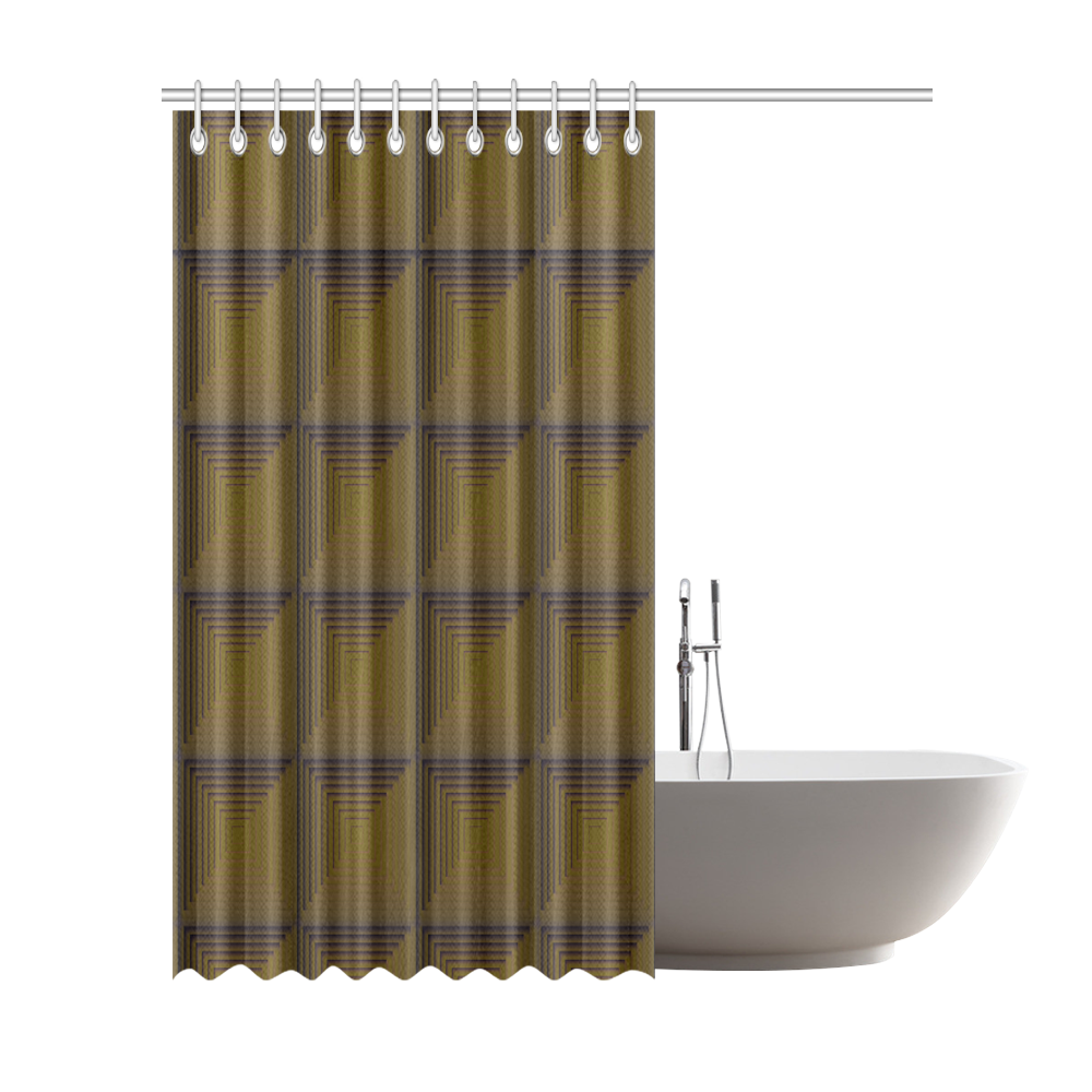 Dark bronze multicolored multiple squares Shower Curtain 72"x84"