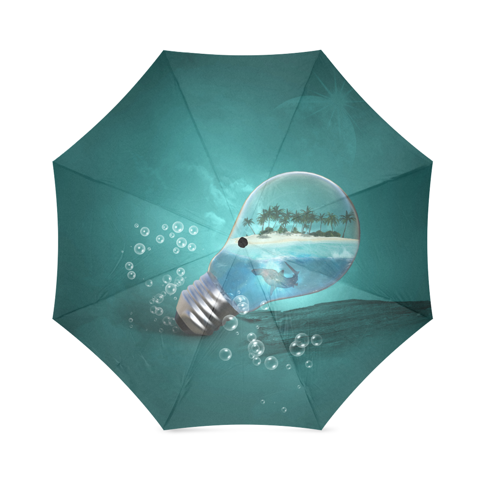Awesome light bulb with island Foldable Umbrella (Model U01)