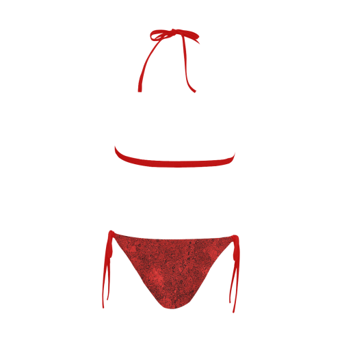 Bright Red Dream Buckle Front Halter Bikini Swimsuit (Model S08)