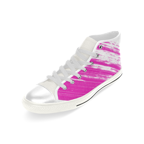 mens high top canvas pink paint splatter Men’s Classic High Top Canvas Shoes (Model 017)