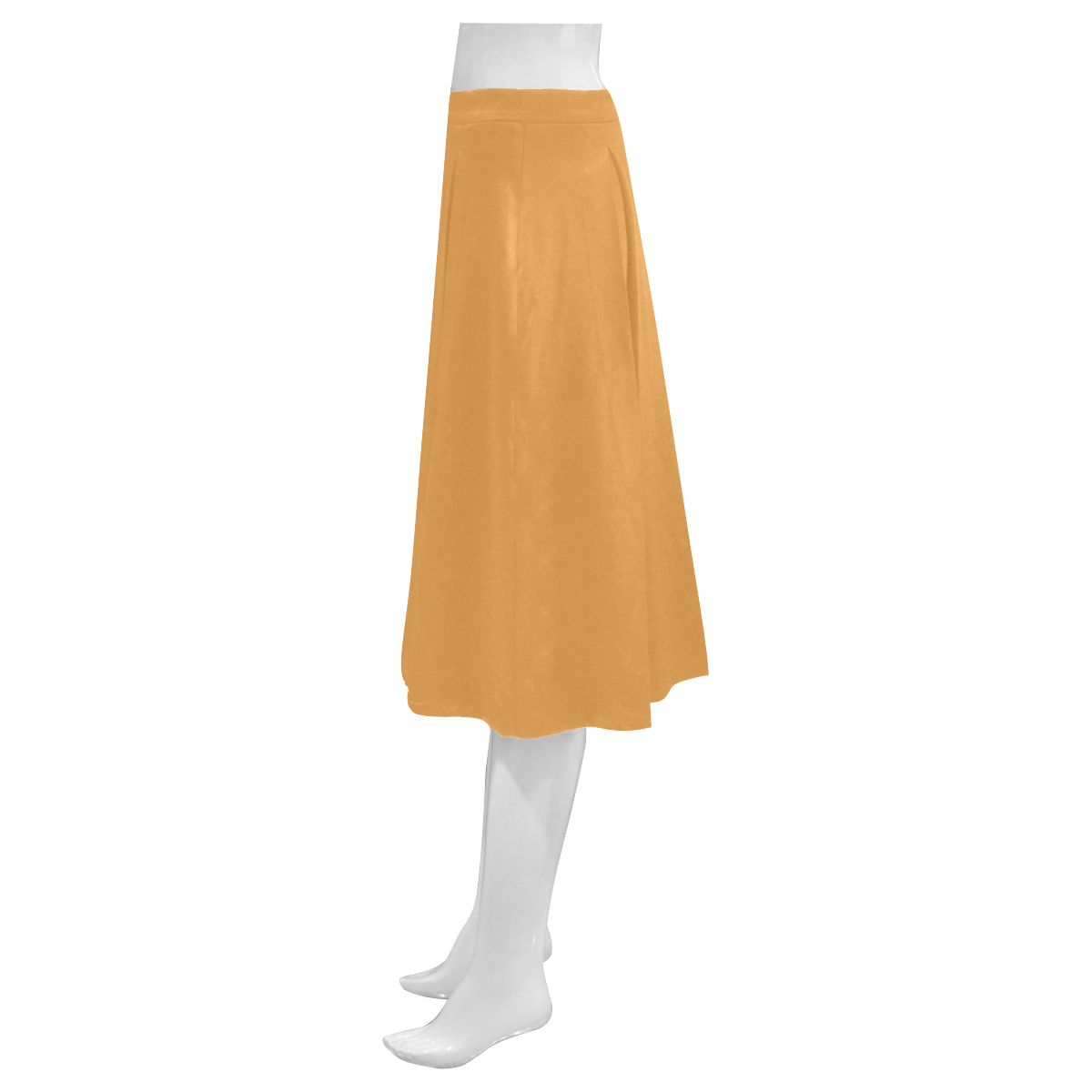 color butterscotch Mnemosyne Women's Crepe Skirt (Model D16)