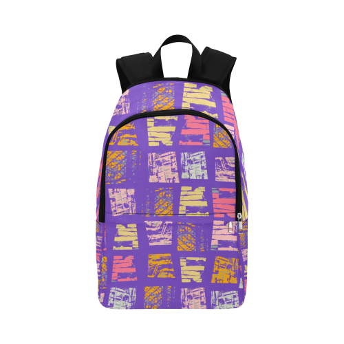 colored squares purple Fabric Backpack for Adult (Model 1659)