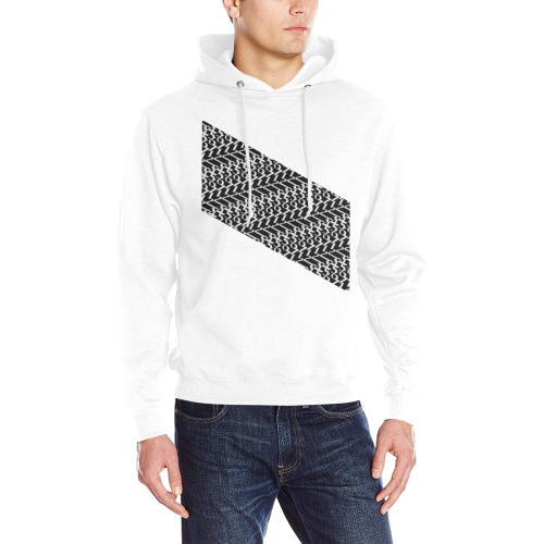 NUMBERS Collection White/Black 1234567 Flag Men's Classic Hoodie (Model H17)