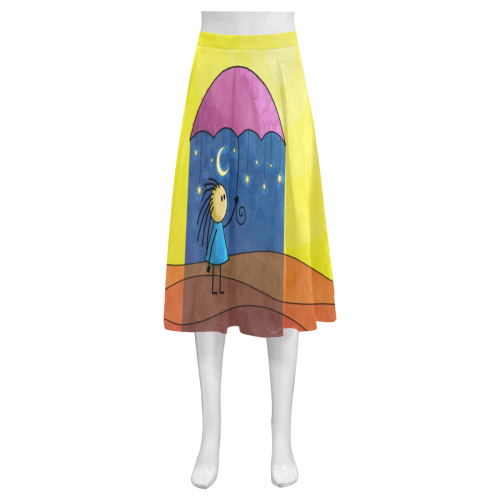 We Only Come Out At Night Mnemosyne Women's Crepe Skirt (Model D16)