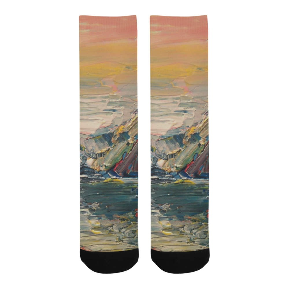 Mountains painting Trouser Socks