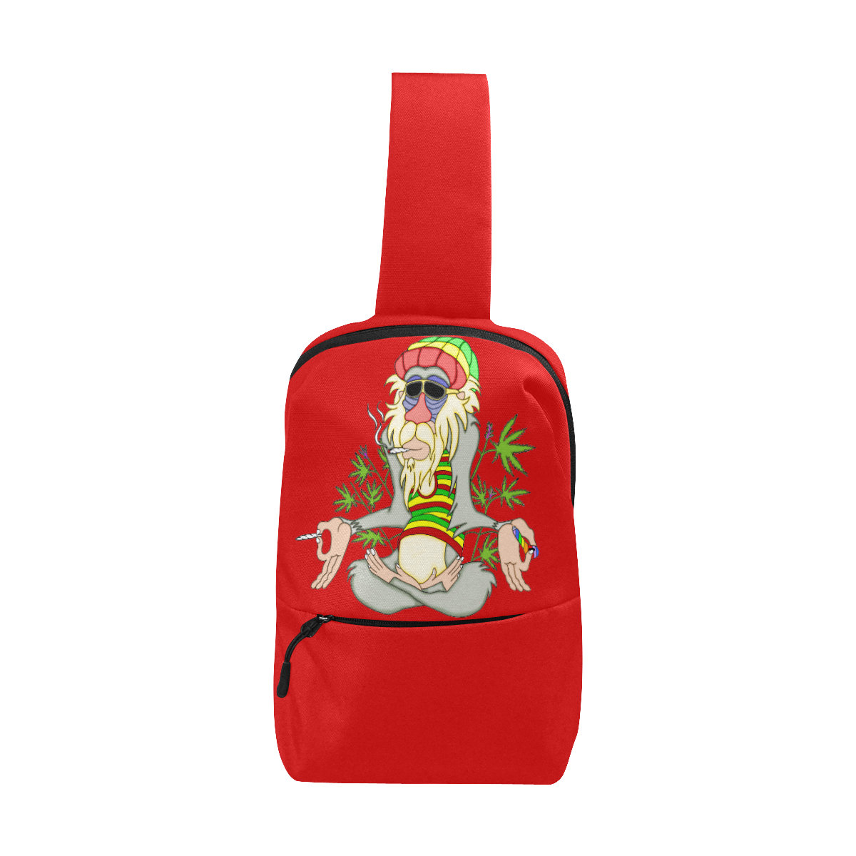 Hippie Ganja Guru Red Chest Bag (Model 1678)