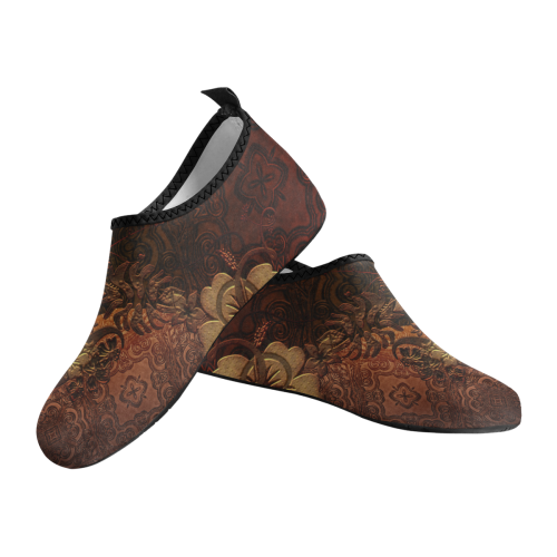 Floral design, vintage Women's Slip-On Water Shoes (Model 056)