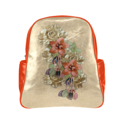 leather flower art Multi-Pockets Backpack (Model 1636)
