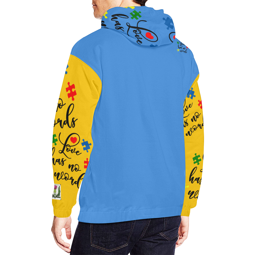 Fairlings Delight's Autism- Love has no words Men's Hoodie 53086Aa4 All Over Print Hoodie for Men (USA Size) (Model H13)
