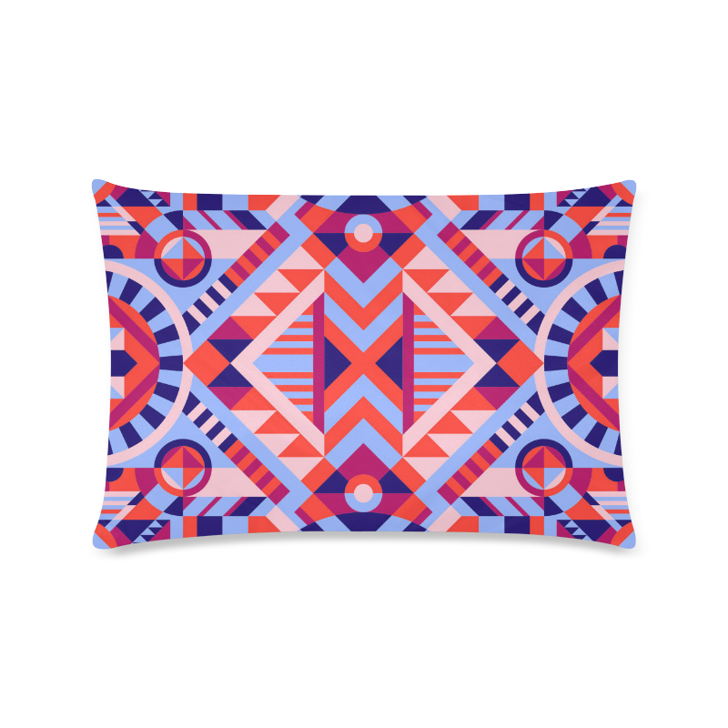 Modern Geometric Pattern Custom Zippered Pillow Case 16"x24"(Twin Sides)