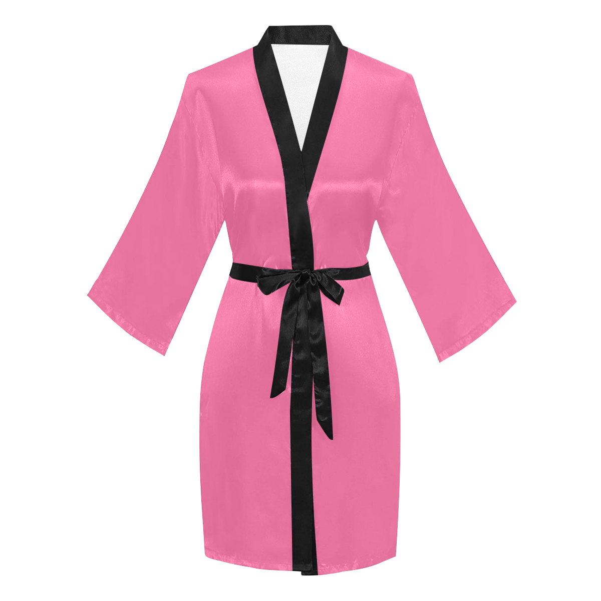 color French pink Long Sleeve Kimono Robe