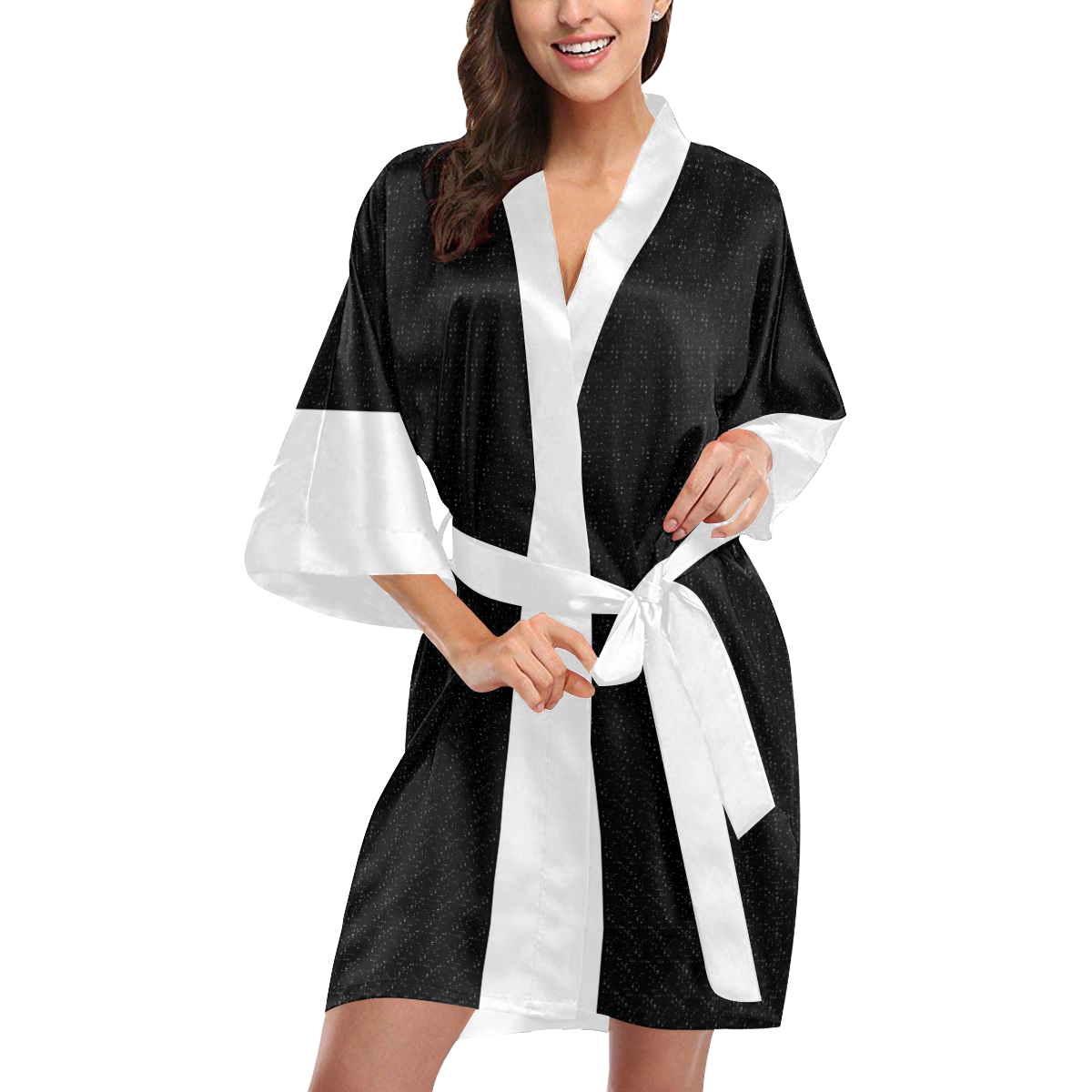 French Maid Black and White Kimono Robe