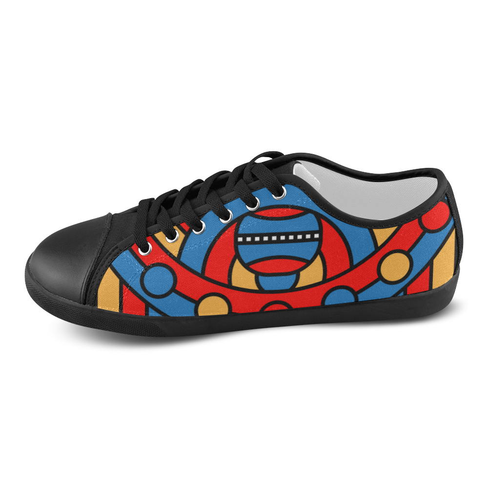 Aztec Maasai Lion Tribal Canvas Shoes for Women/Large Size (Model 016)