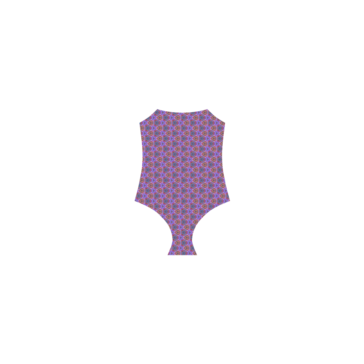 Purple Doodles - Hidden Smiles Strap Swimsuit ( Model S05)