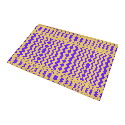 Purple Yellow Modern  Waves Lines Bath Rug 20''x 32''