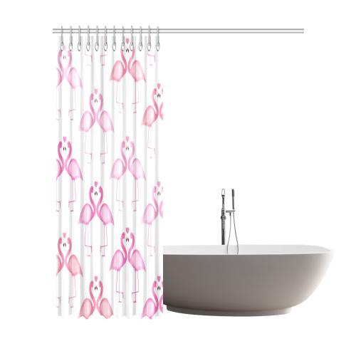 Pink Flamingos Shower Curtain 72"x84"