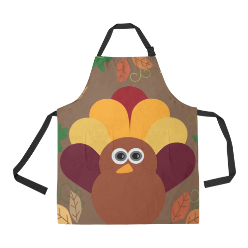 Thanksgiving Turkey on Brown All Over Print Apron