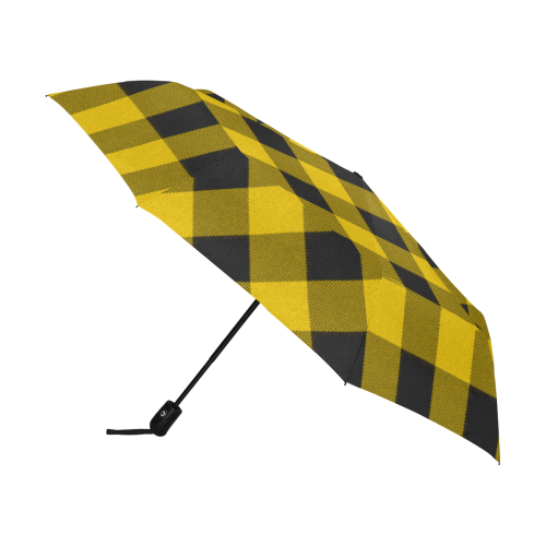 yellow  black plaid Anti-UV Auto-Foldable Umbrella (U09)