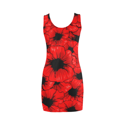 Red Hibiscus Medea Vest Dress (Model D06)