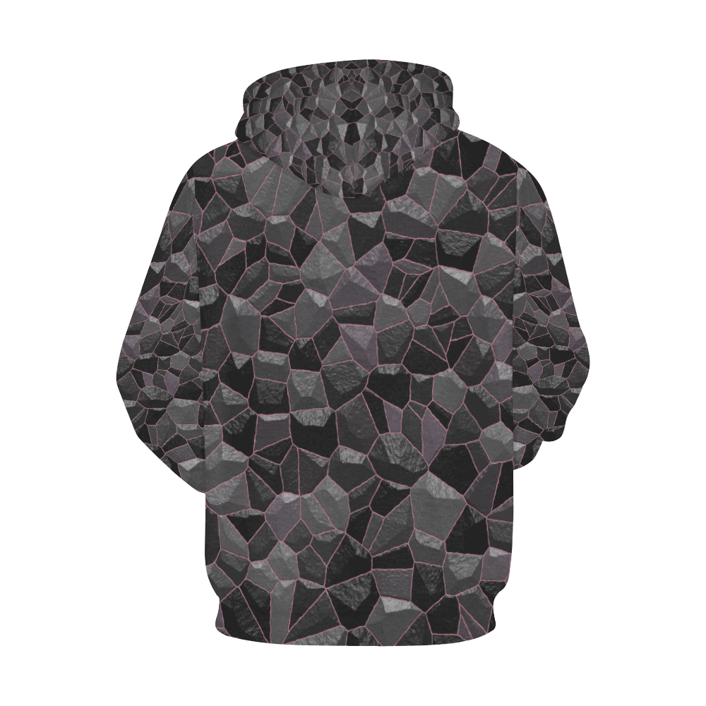Anthracite All Over Print Hoodie for Women (USA Size) (Model H13)