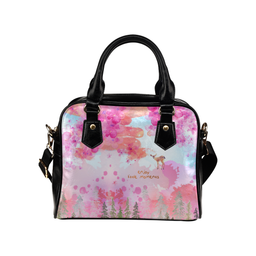Little Deer in the Magic Pink Forest Shoulder Handbag (Model 1634)