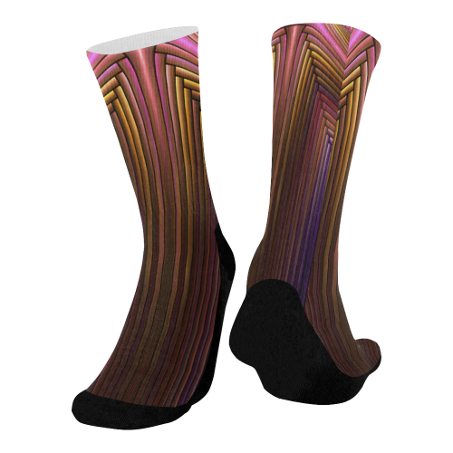 Art Deco Pattern II Mid-Calf Socks (Black Sole)