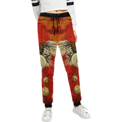 Steampunk heart, clocks and gears Unisex All Over Print Sweatpants (Model L11)