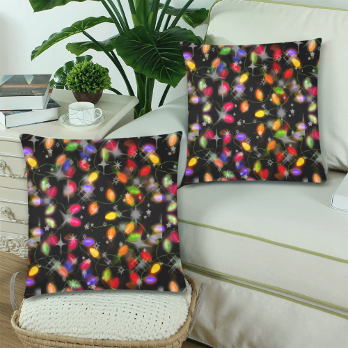 Christmas Pattern by K.Merske Custom Zippered Pillow Cases 18"x 18" (Twin Sides) (Set of 2)